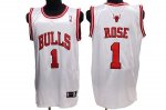 Jerseys Factory Cheap Bulls #1 Derrick Rose Embroidered White NB