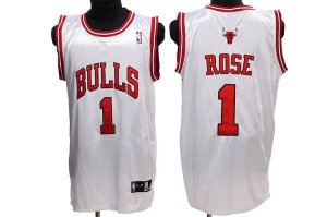 Jerseys Factory Cheap Bulls #1 Derrick Rose Embroidered White NB