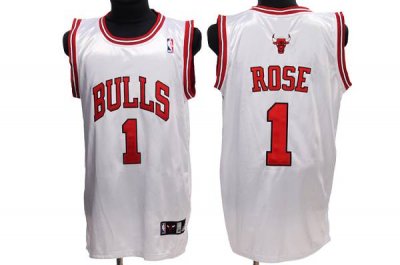 Jerseys Factory Cheap Bulls #1 Derrick Rose Embroidered White NB