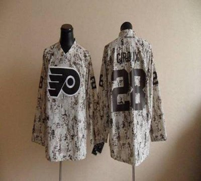 Jerseys Factory Cheap Flyers #28 Claude Giroux Camouflage Embroi