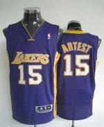 Jerseys Factory Cheap Revolution 30 Lakers #15 Artest Purple Emb