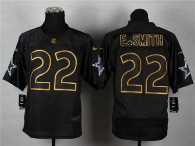 Jerseys Factory Cheap Nike Cowboys #22 Emmitt Smith Black Gold N