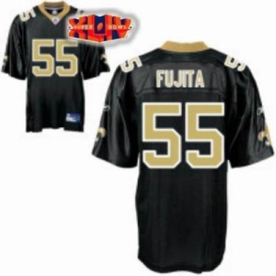 Jerseys Factory Cheap Saints #55 Scott Fujita Black With Super B