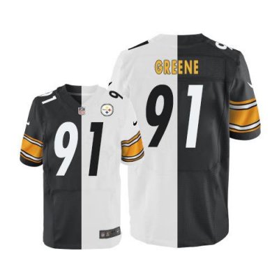 Jerseys Factory Cheap Nike Steelers #91 Kevin Greene White/Black