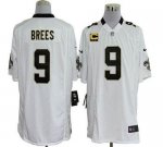 Jerseys Factory Cheap Nike Saints #9 Drew Brees White With C Pat