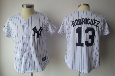 Jerseys Factory Cheap Yankees #13 Alex Rodriguez White With Blac