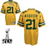Jerseys Factory Cheap Packers #21 Charles Woodson Yellow Bowl Su