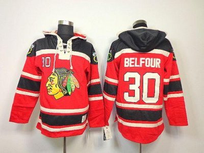 Jerseys Factory Cheap Blackhawks #30 ED Belfour Red Sawyer Hoode