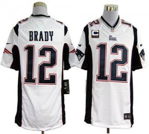Jerseys Factory Cheap Nike Patriots #12 Tom Brady White With C P