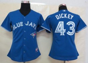 Jerseys Factory Cheap Blue Jays #43 R.A. Dickey Blue Women's Fas