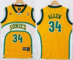 Jerseys Factory Cheap Thunder #34 Ray Allen Yellow/White SuperSo