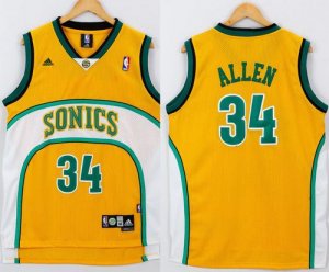 Jerseys Factory Cheap Thunder #34 Ray Allen Yellow/White SuperSo