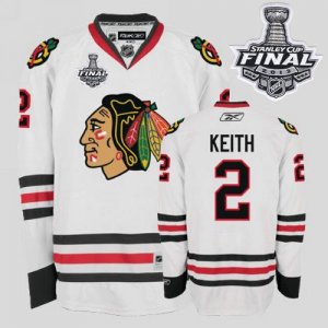 Jerseys Factory Cheap Blackhawks #2 Duncan Keith Embroidered Whi