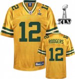 Jerseys Factory Cheap Packers #12 Aaron Rodgers Yellow Bowl Supe