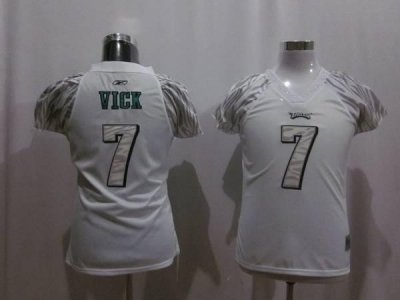 Jerseys Factory Cheap Eagles #7 Michael Vick White Women's Zebra