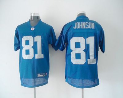 Jerseys Factory Cheap Lions #81 Calvin Johnson Blue Stitched Thr