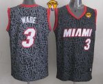 Jerseys Factory Cheap Heat #3 Dwyane Wade Black Crazy Light Fina