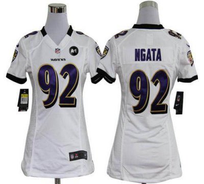 Jerseys Factory Cheap Nike Ravens #92 Haloti Ngata White With Ar