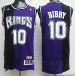 Jerseys Factory Cheap Kings #10 Mike Bibby Purple/Black Throwbac