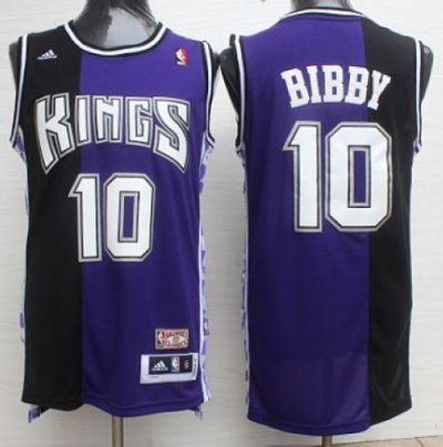 Jerseys Factory Cheap Kings #10 Mike Bibby Purple/Black Throwbac