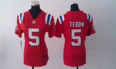 Jerseys Factory Cheap Nike Patriots #5 Tim Tebow Red Alternate W