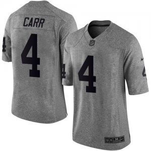 Jerseys Factory Cheap Nike Raiders #4 Derek Carr Gray Men's Stit