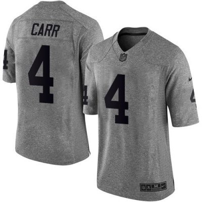 Jerseys Factory Cheap Nike Raiders #4 Derek Carr Gray Men's Stit