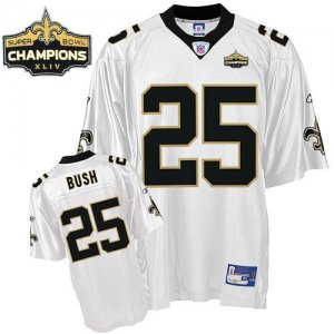 Jerseys Factory Cheap Saints #25 Reggie Bush White Super Bowl XL