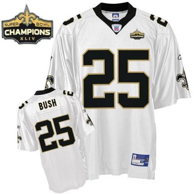 Jerseys Factory Cheap Saints #25 Reggie Bush White Super Bowl XL