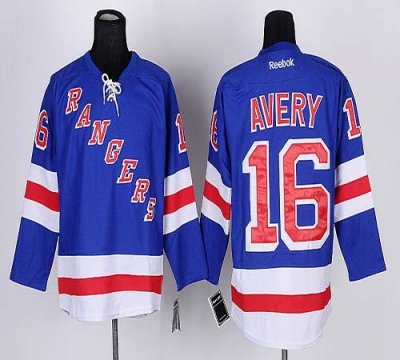 Jerseys Factory Cheap Rangers #16 Sean Avery Blue Embroidered NH
