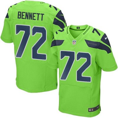 Jerseys Factory Cheap Nike Seahawks #72 Michael Bennett Green Me