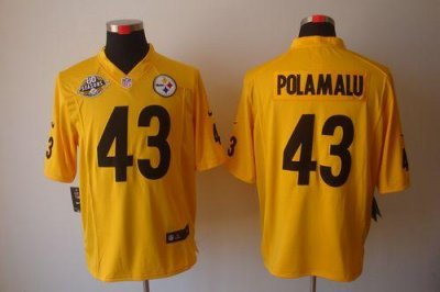 Jerseys Factory Cheap Nike Steelers #43 Troy Polamalu Gold With
