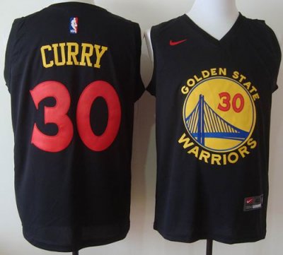 Jerseys Factory Cheap Warriors #30 Stephen Curry Black New Fashi