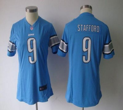 Jerseys Factory Cheap Nike Lions #9 Matthew Stafford Light Blue