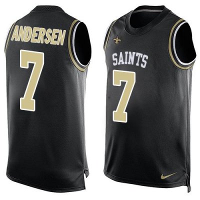 Jerseys Factory Cheap Nike Saints #7 Morten Andersen Black Team