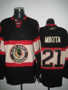Jerseys Factory Cheap Blackhawks #21 Stan Mikita Embroidered Bla