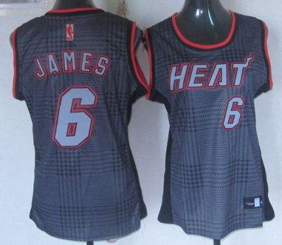 Jerseys Factory Cheap Heat #6 LeBron James Black Women's Rhythm