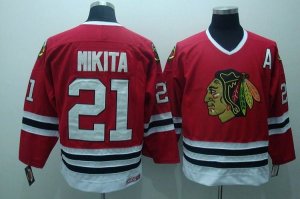 Jerseys Factory Cheap Blackhawks #21 Stan Mikita Embroidered Red