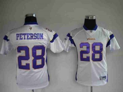 Jerseys Factory Cheap Vikings #28 Adrian Peterson White Embroide