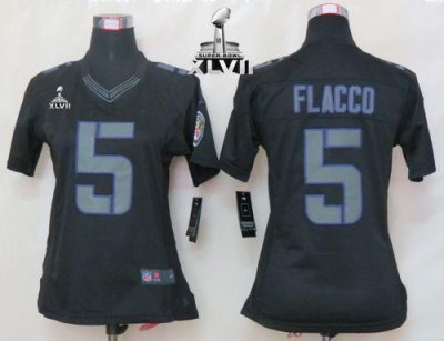 Jerseys Factory Cheap Nike Ravens #5 Joe Flacco Black Impact Sup