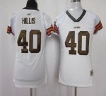 Jerseys Factory Cheap Browns #40 Peyton Hillis White Women's Fie