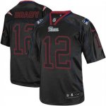 Jerseys Factory Cheap Nike Patriots #12 Tom Brady Lights Out Bla