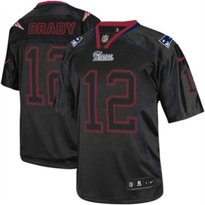 Jerseys Factory Cheap Nike Patriots #12 Tom Brady Lights Out Bla