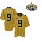Jerseys Factory Cheap Saints #9 Drew Brees Gold Super Bowl XLIV