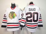 Jerseys Factory Cheap Blackhawks #20 Brandon Saad White Embroide