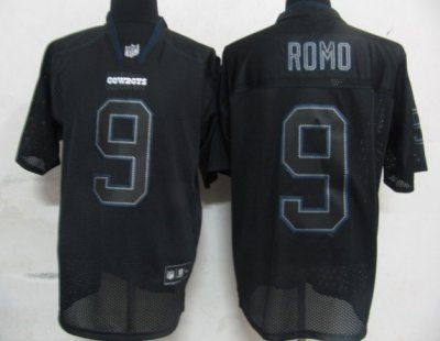 Jerseys Factory Cheap Cowboys #9 Tony Romo Lights Out Black Stit