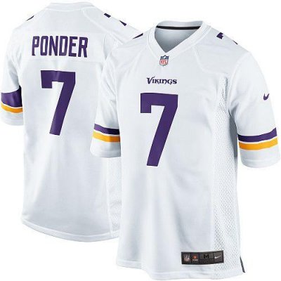 Jerseys Factory Cheap Nike Vikings #7 Christian Ponder White Men