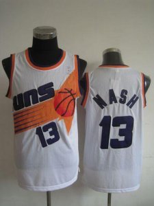 Jerseys Factory Cheap Suns #13 Steve Nash White Throwback Stitch