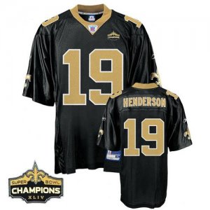 Jerseys Factory Cheap Saints #19 Devery Henderson Black Super Bo