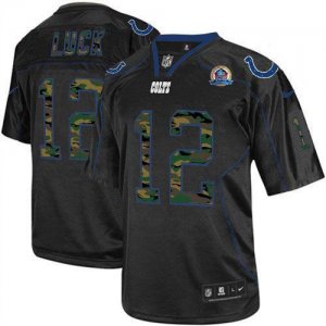 Jerseys Factory Cheap Nike Colts #12 Andrew Luck Black With Hall